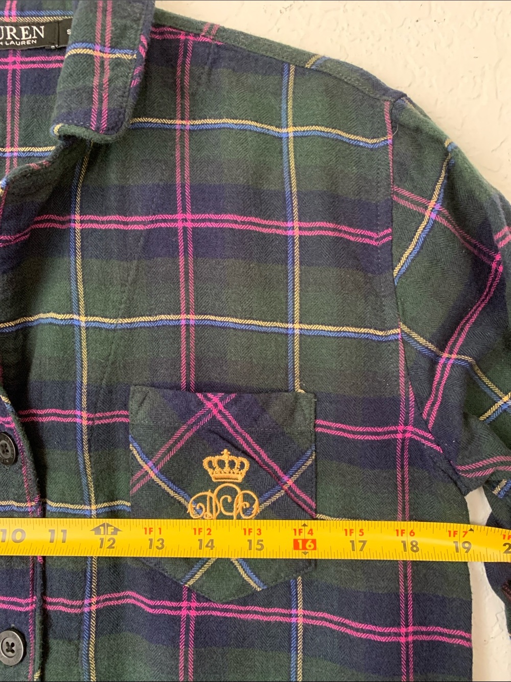 Lauren Ralph Lauren Women Green Plaid Pajama Set with Pink Accents Size S - Picture 4 of 12